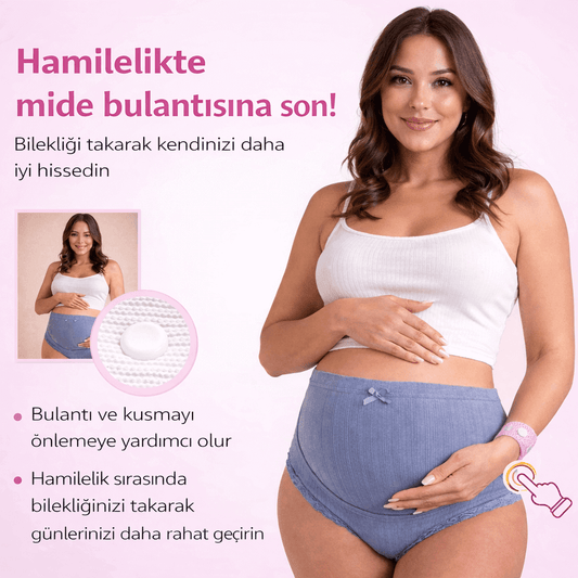 Hamilelikte mide bulantı giderici bileklik, rahatlık ve destek sağlamak için kullanılan bir ürün.